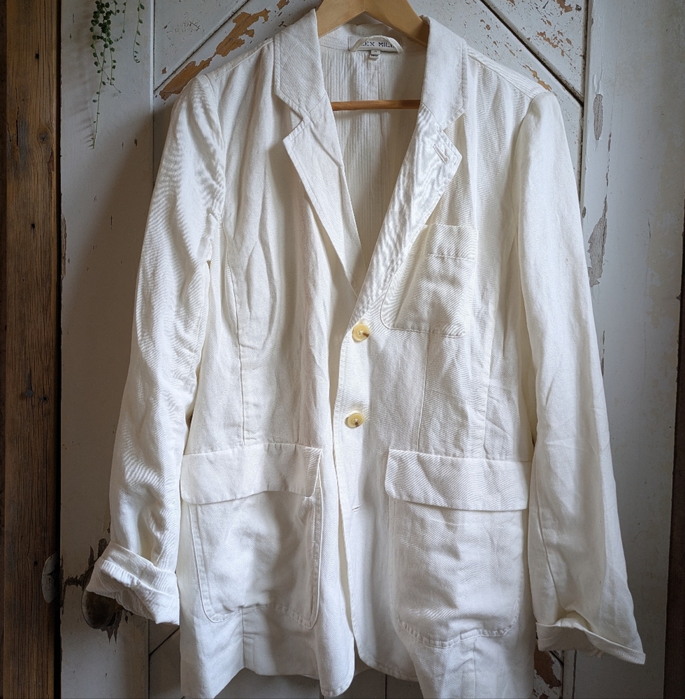Alex Mill White Lightweight Blazer